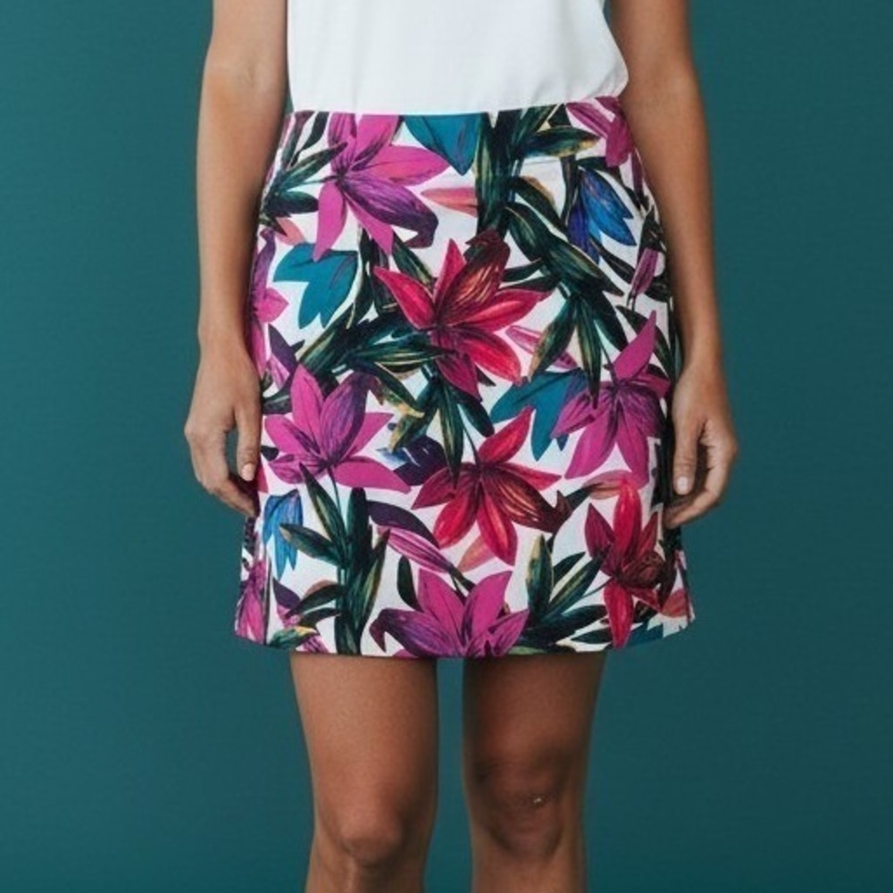 Lady Hagen Tropical Floral Golf Skort Pink Teal White Size 0 Active Skirt